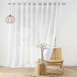 Voilage pour baie vitrée 400 x 240 cm effet lin tisse haltona Blanc, image n° 1